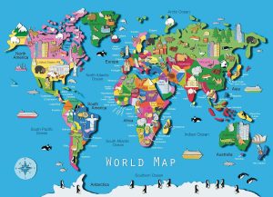 60-Piece World Map Puzzle